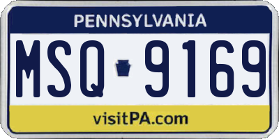 PA license plate MSQ9169