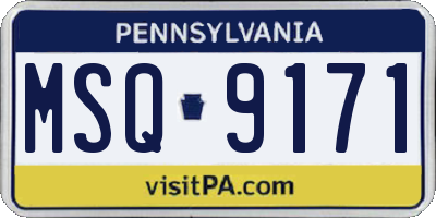 PA license plate MSQ9171