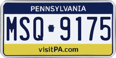PA license plate MSQ9175