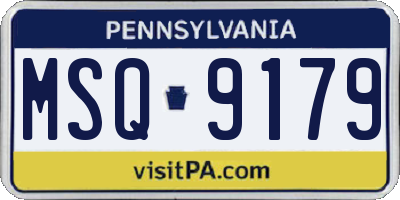 PA license plate MSQ9179