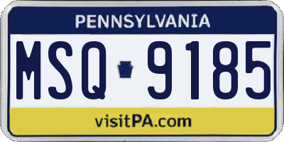 PA license plate MSQ9185