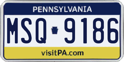 PA license plate MSQ9186