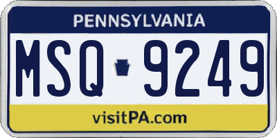 PA license plate MSQ9249