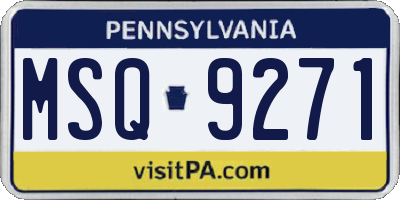 PA license plate MSQ9271