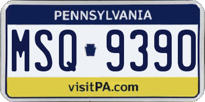 PA license plate MSQ9390