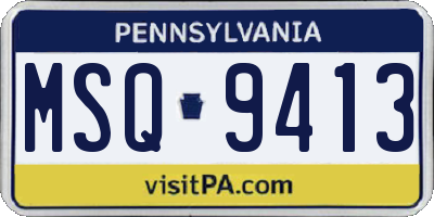 PA license plate MSQ9413