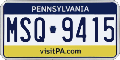PA license plate MSQ9415