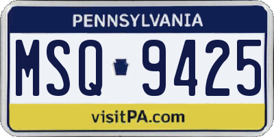 PA license plate MSQ9425