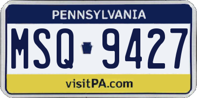PA license plate MSQ9427
