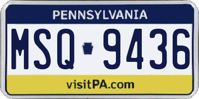 PA license plate MSQ9436