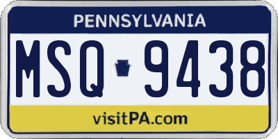 PA license plate MSQ9438