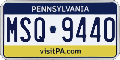 PA license plate MSQ9440