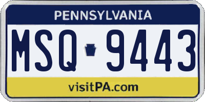 PA license plate MSQ9443