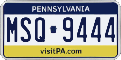 PA license plate MSQ9444