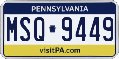 PA license plate MSQ9449