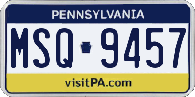 PA license plate MSQ9457