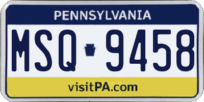 PA license plate MSQ9458