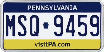 PA license plate MSQ9459