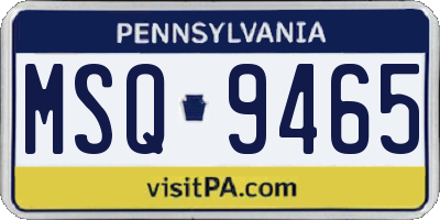 PA license plate MSQ9465