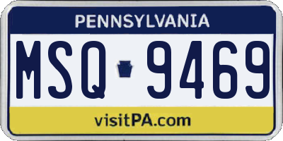 PA license plate MSQ9469