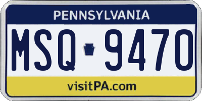 PA license plate MSQ9470