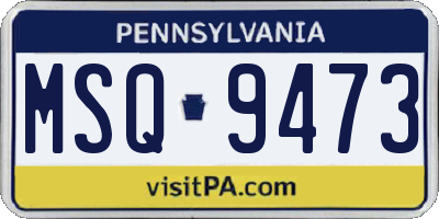 PA license plate MSQ9473