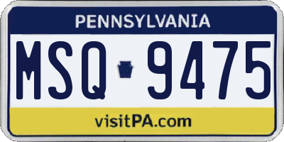 PA license plate MSQ9475