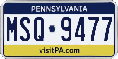PA license plate MSQ9477