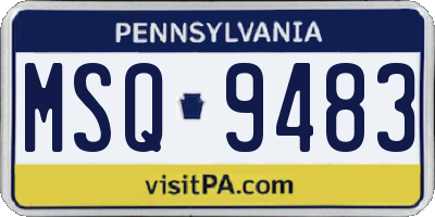 PA license plate MSQ9483