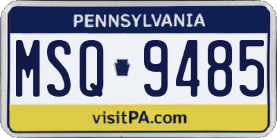 PA license plate MSQ9485