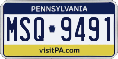 PA license plate MSQ9491