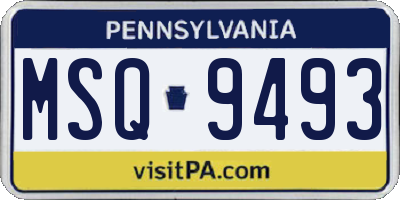 PA license plate MSQ9493