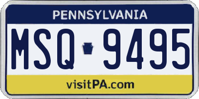 PA license plate MSQ9495