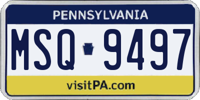 PA license plate MSQ9497