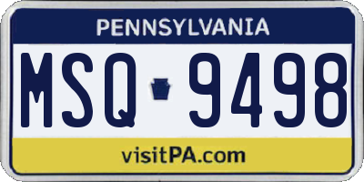 PA license plate MSQ9498