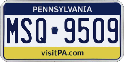 PA license plate MSQ9509