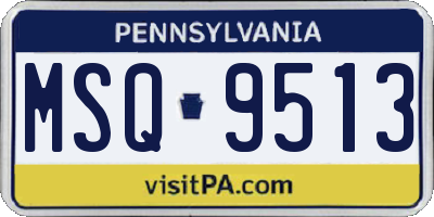 PA license plate MSQ9513