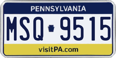 PA license plate MSQ9515