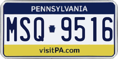 PA license plate MSQ9516