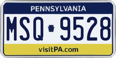 PA license plate MSQ9528