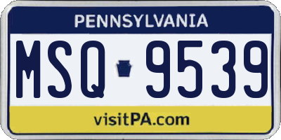 PA license plate MSQ9539