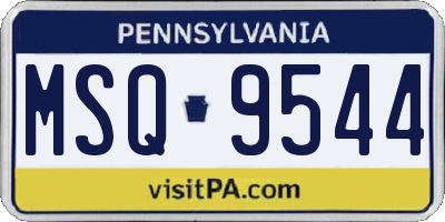 PA license plate MSQ9544
