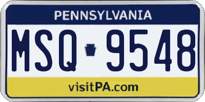 PA license plate MSQ9548