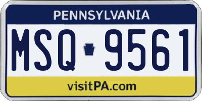 PA license plate MSQ9561