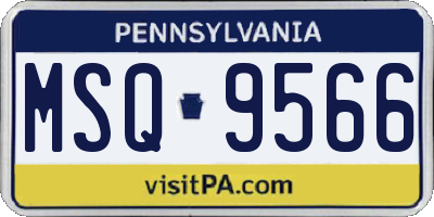 PA license plate MSQ9566