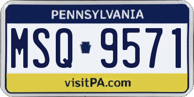 PA license plate MSQ9571