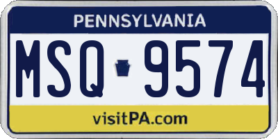 PA license plate MSQ9574