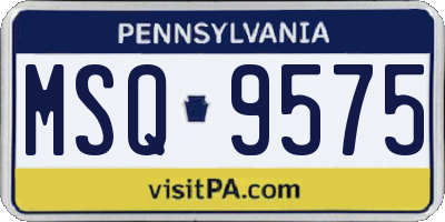 PA license plate MSQ9575