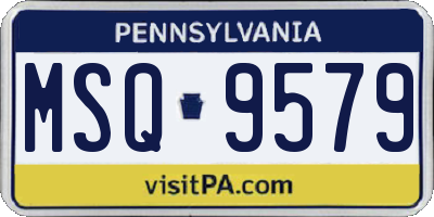 PA license plate MSQ9579