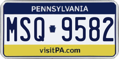 PA license plate MSQ9582